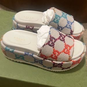 Gucci Multicolored Platform Slides